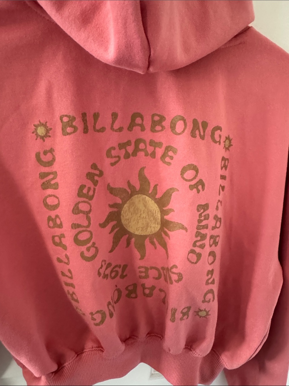 Billabong Coral/Pink cropped hoodie